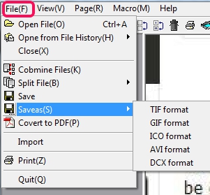 Multiff- file menu