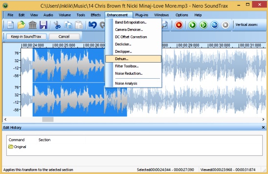 Nero SoundTrax - enhancing track parts by using enhancements