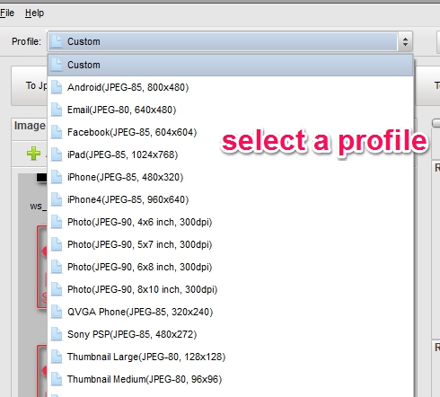Pearlmountain Image Resizer- preset profiles