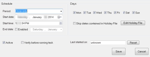 Solway's Task Scheduler- fill task scheduling details