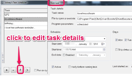Solway's Task Scheduler- modify a task