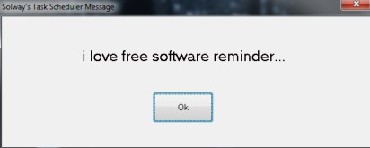 Solway's Task Scheduler- pop up message for scheduled task