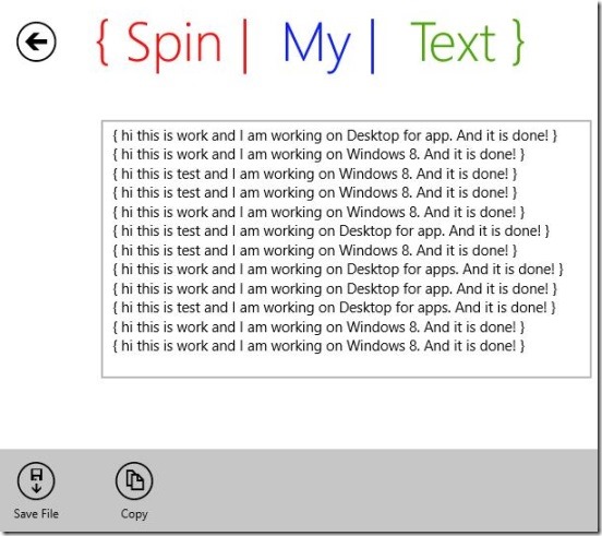 Spin My Text - text variations