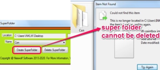 SuperFolder- create undeletable folders