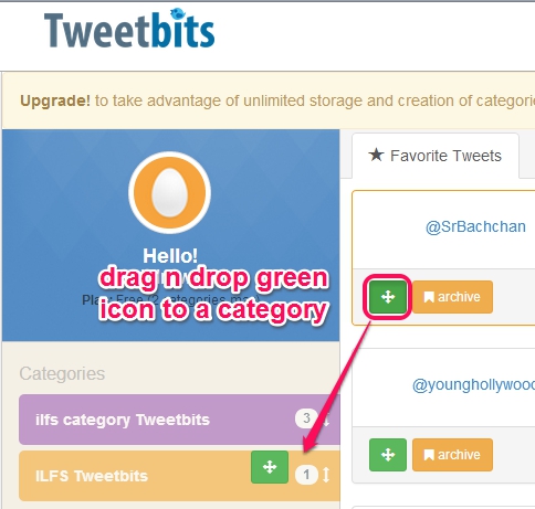Tweetbits- add tweets to categories