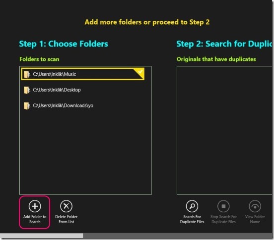 Ultimate Duplicate Music Video Finder - adding folders