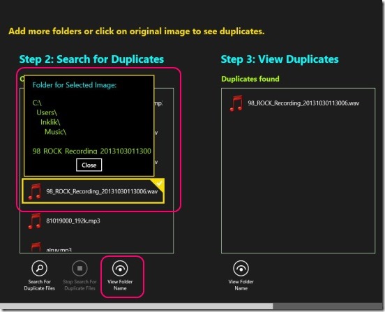 Ultimate Duplicate Music Video Finder - view folder path