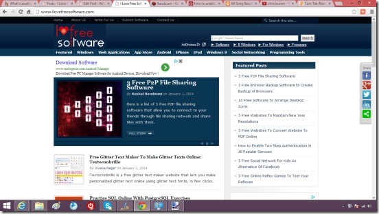 Windows 8 tutorial - captured screenshot of browser  