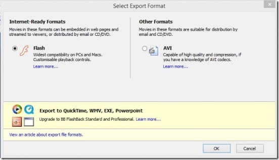 Windows 8 tutorial - export recording