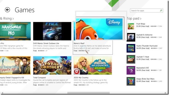 Windows 8 tutorial - lens magnifing Windows Store