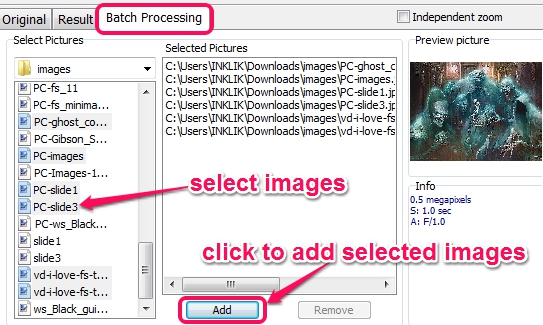 add images for batch processing