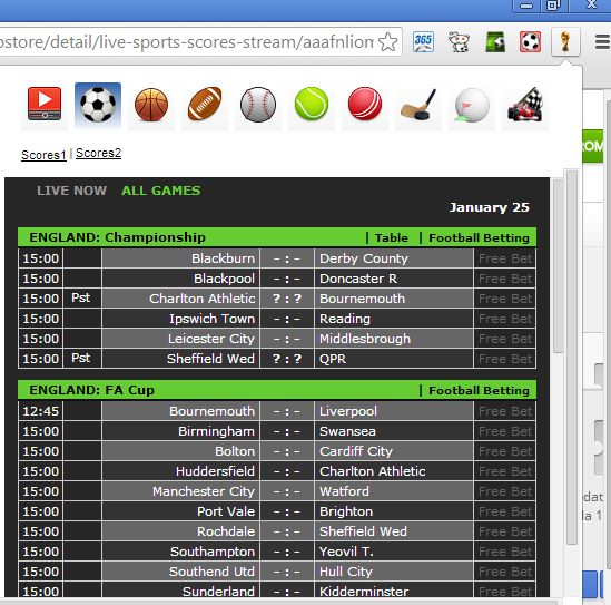 Live Scores - All Today Sports Live Scores and Results