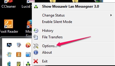 Free LAN Chat application for Windows - Mossawir Lan Messenger - Configuration
