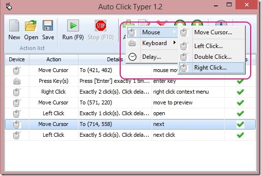 Auto Click Typer - adding a mouse or keyboard operation