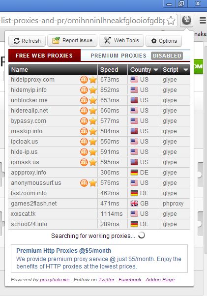 Chrome proxy extensions proxy list