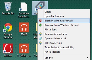 Easy Context Menu - blocking program through Windows firewall