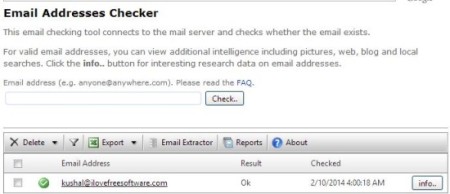 Email address checker