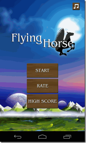 Flying Horse Android Start Screen