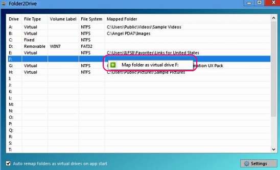 Folder2Drive - mapping folder