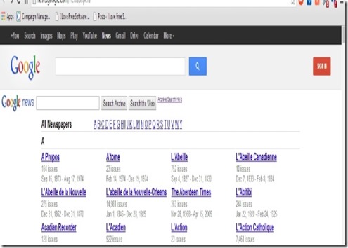Google Newspaper main interface