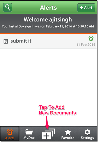 Document Management App Home Screen