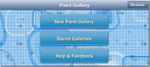 Painting App Home Screen