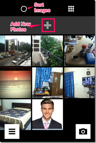 photo editing app home screen