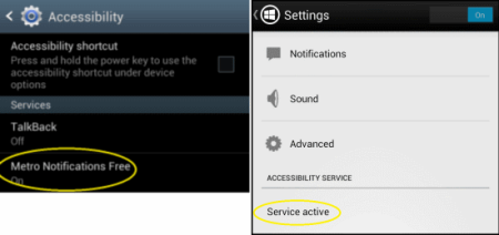 Metro Notification Accessibility And Settings