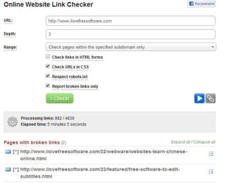 Online Website Link Checker