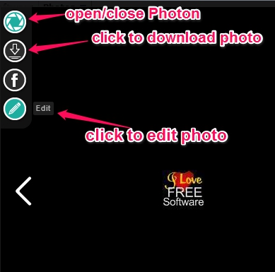 Photon icon with download and edit button