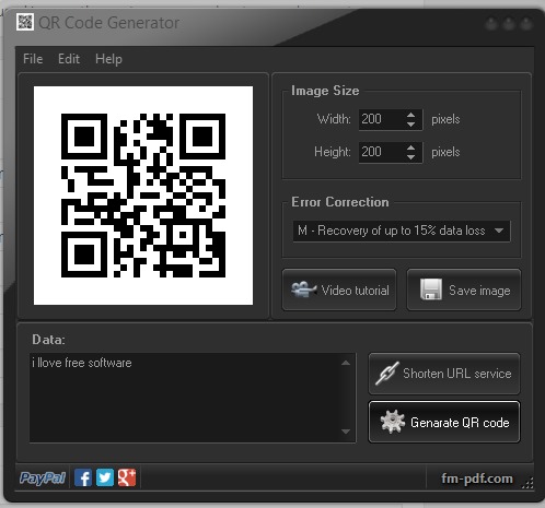 QR Code Generator- interface