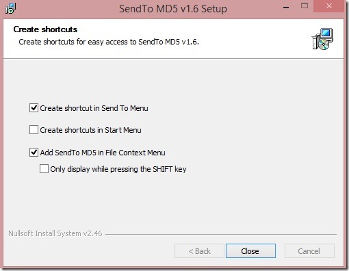 SendTo MD5 - adding freeware into context menu