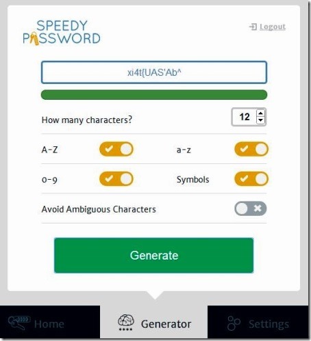 SpeedyPassword - password generator