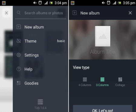 Tidy for Android - Create Albums