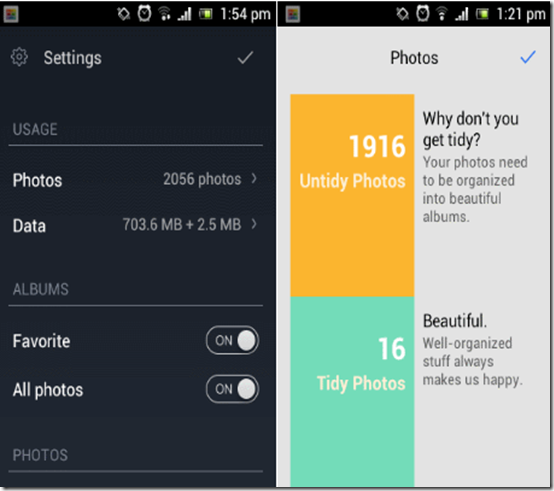 Tidy for Android - Photo Stats