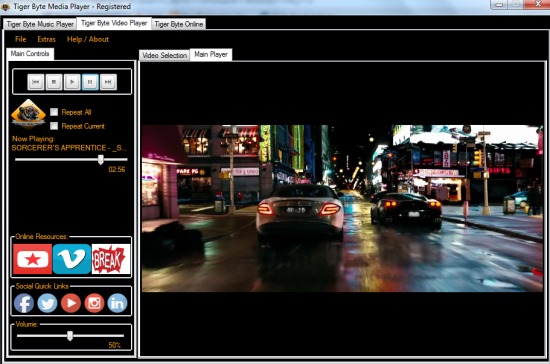 Tiger Byte Media Player- interface