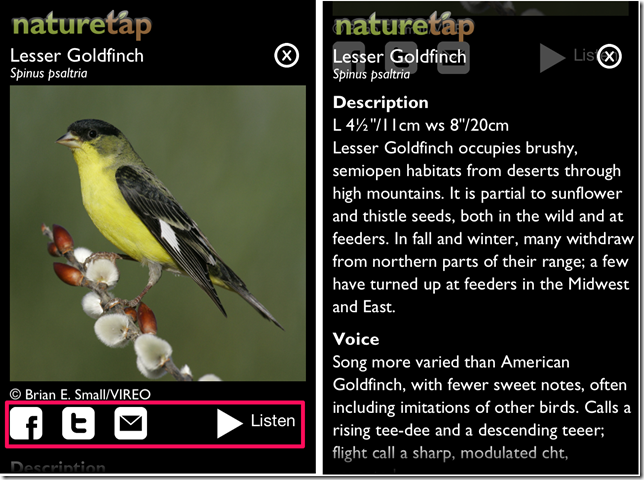 Viewing Information With NatureTap