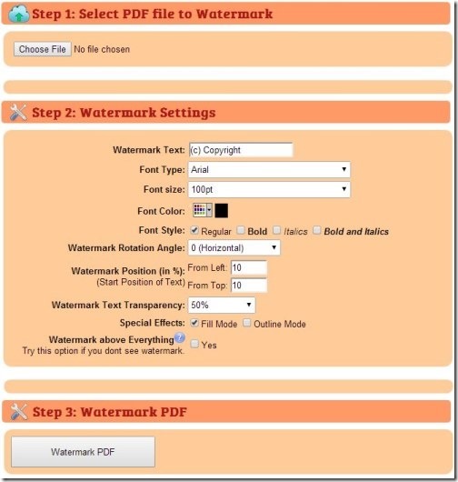 Watermark pdf-main interface