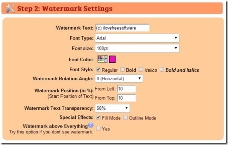 Watermark pdf-settings