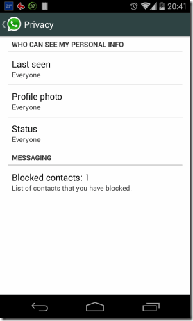 WhatsApp Privacy Settings