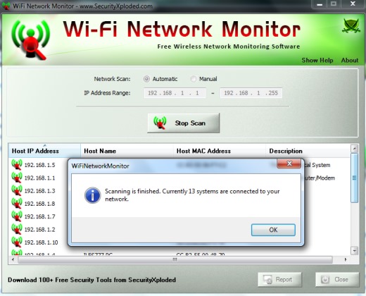 WiFi Network Monitor- detect unknown devices connected with wifi