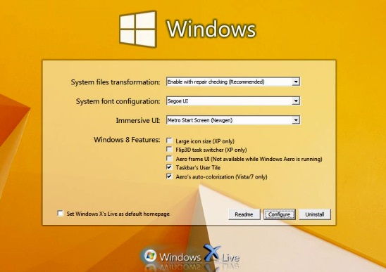 Windows 8 Transformation-UX Pack - installation