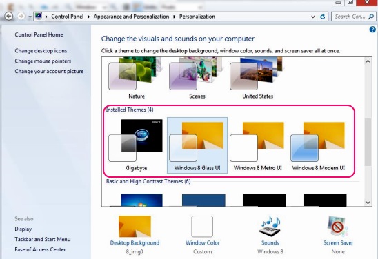 Windows 8 Transformation-UX Pack - installed themes