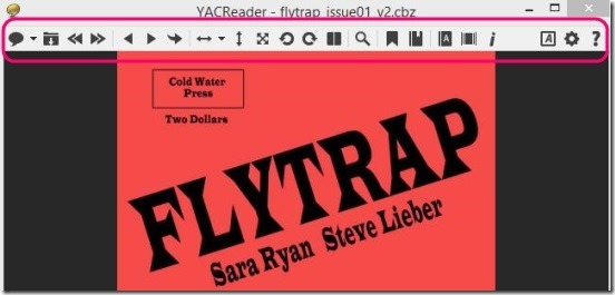 YACReader - toolbar