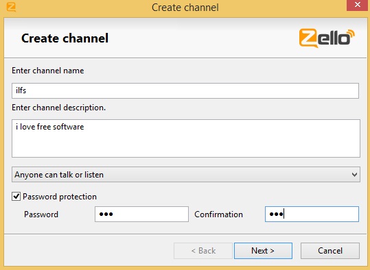 Zello - creating private channel