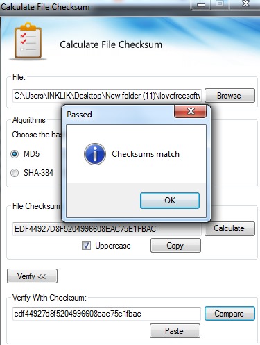 calculate file checksum