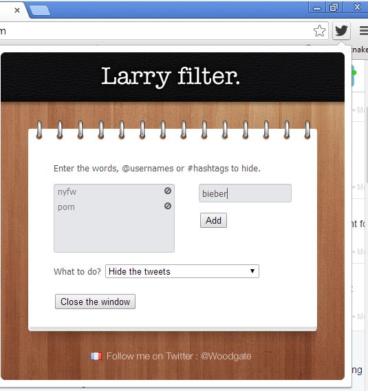 chrome twitter extensions larry filter