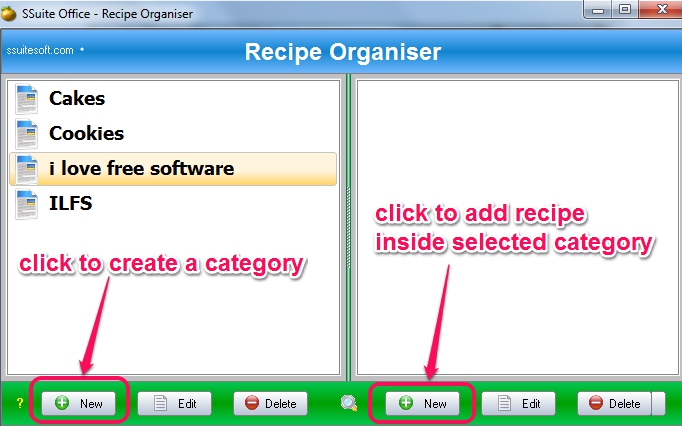 create category and add recipe