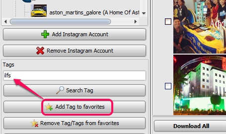create tags and add to favorites