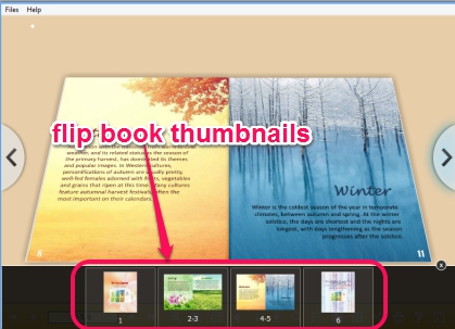 flip book thumbnails